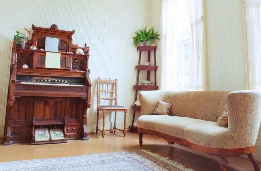 Living room with antiques